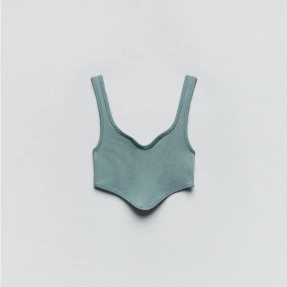 Zara Blue Gray Seamless Corset Top - Picture 14 of 16
